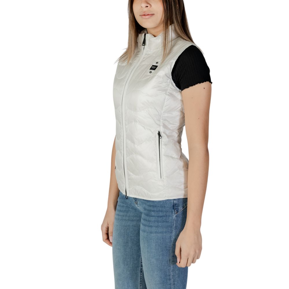 Blauer Weiße Polyamid Sleveless Jacke